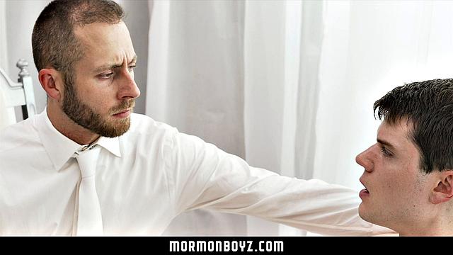 Elder Jones confesses his gay fantasies to President Lewis in a private interview