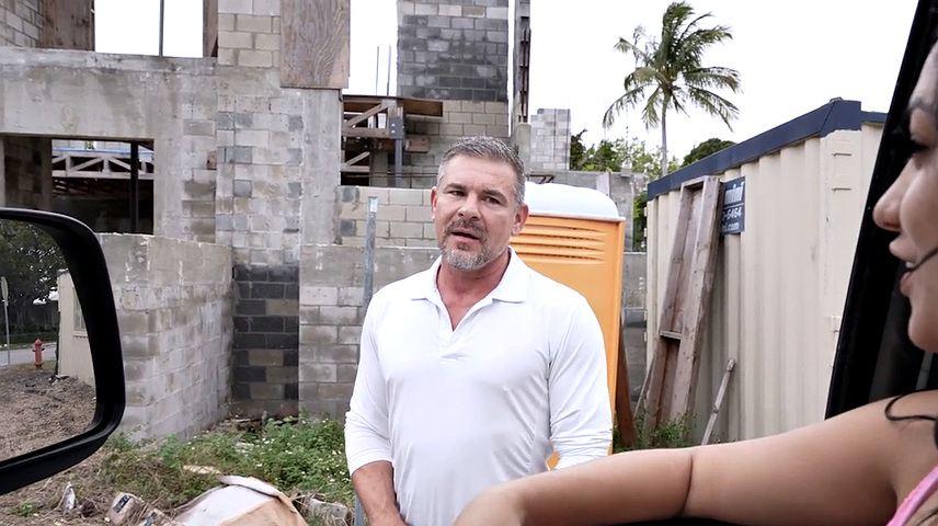 Picked up DILF fucks jock outdoor in van till cum