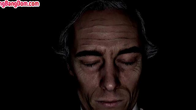 Ebony oiled slut fucked in gangbang