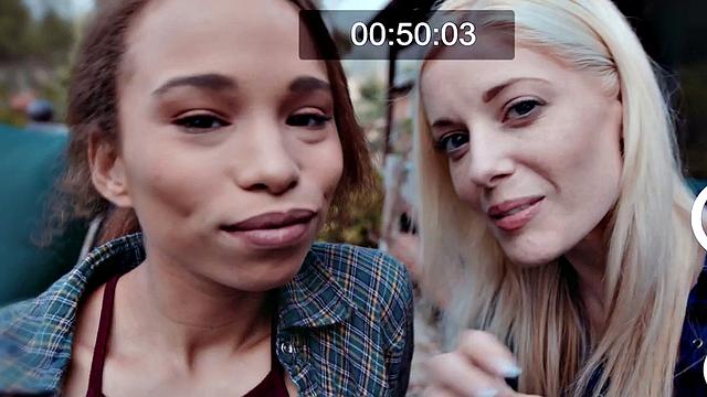 Facesitting MILF seduced by scissoring 19yo slut