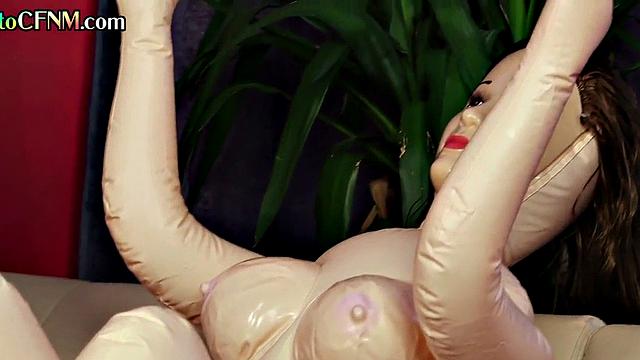 CFNM classy MILFS jerking old guy before he cums on himself