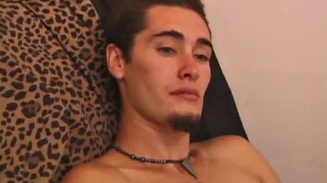 Lex is a straight boy, but he got turned on watching another guy beat off, so he jumps at the chance to do the same on camera. He leans back, lets his mind wander, and before long has a nice stiff one between his legs.
