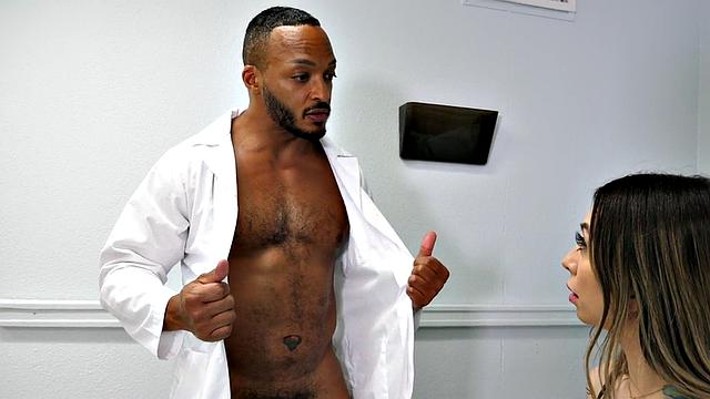 Bisexual IR MILF with big fake boobs fucked in 3way by doctors