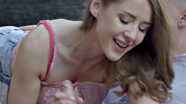 Beautiful gf sucking and riding cock in sensual couple