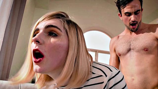 GenderXFilms - Horny Trans Stepdaughter Fucks Stepdads Cock