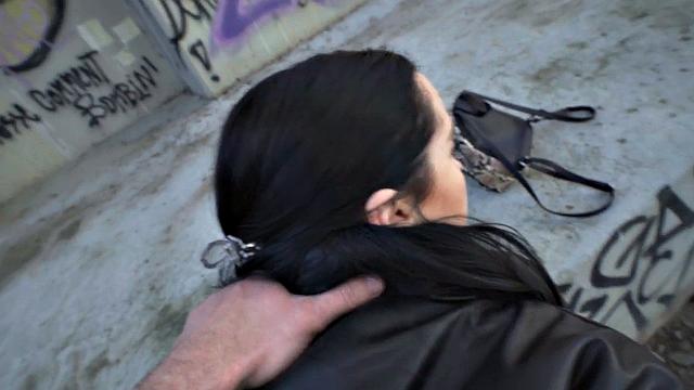 POV nympho fucked by big dick outdoor in public