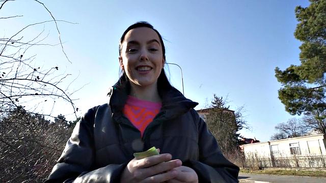 POV nympho fucked by big dick outdoor in public