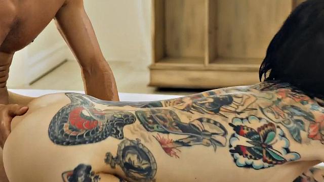 Massaging MILF enjoys riding big dick after oiled massage