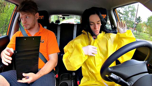 Get ready for a wild ride as I take off my hazmat suit and get my trimmed pussy pounded in reverse cowgirl, handjob and blowjob