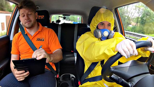 Get ready for a wild ride as I take off my hazmat suit and get my trimmed pussy pounded in reverse cowgirl, handjob and blowjob