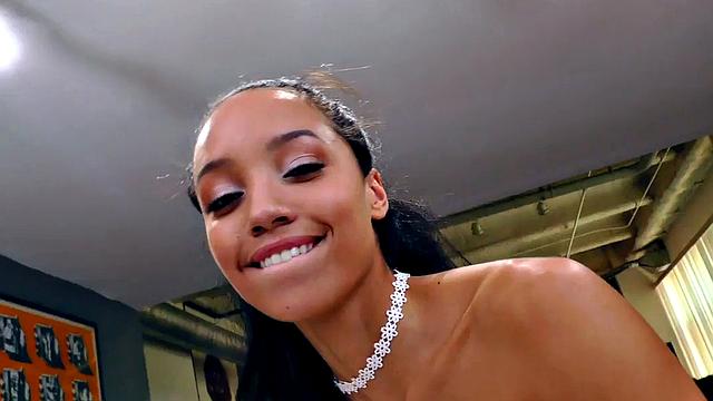 POV smoking Ebony babe rides cock while talking dirty