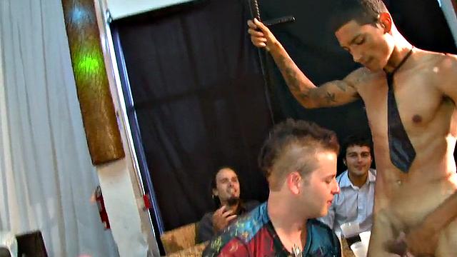 Real deepthroating party with a cowboy