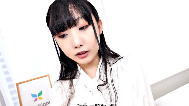 Rin Nanba comes to show her very hairy Japanese pussy