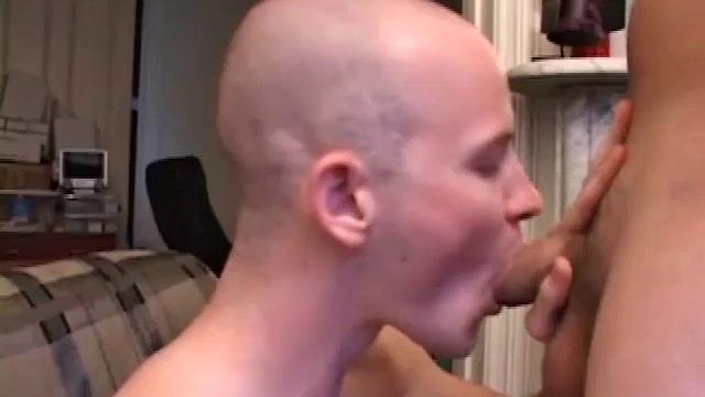 Eager to spend some time together, Lex and Gunner have sent their girls away for the weekend. The guys sit side-by-side commenting on the video they are watching and rubbing their growing cocks. Gunner goes down on his buddy and gives him a blowjob.