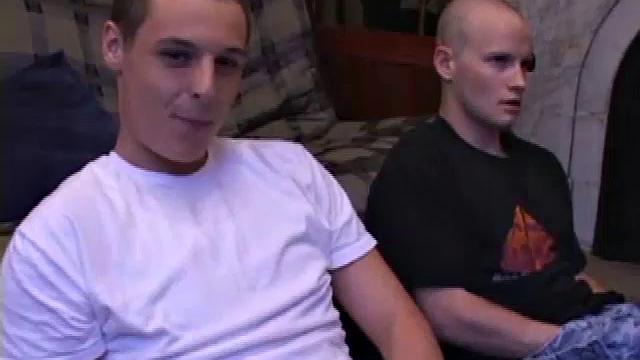 Eager to spend some time together, Lex and Gunner have sent their girls away for the weekend. The guys sit side-by-side commenting on the video they are watching and rubbing their growing cocks. Gunner goes down on his buddy and gives him a blowjob.