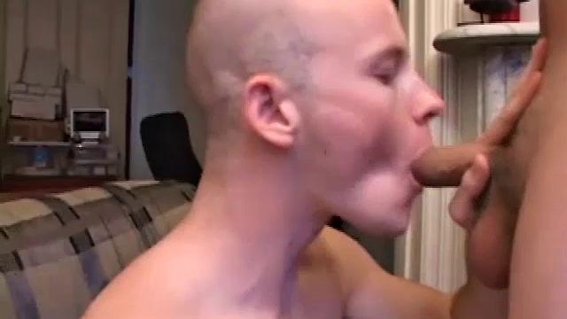 Eager to spend some time together, Lex and Gunner have sent their girls away for the weekend. The guys sit side-by-side commenting on the video they are watching and rubbing their growing cocks. Gunner goes down on his buddy and gives him a blowjob.