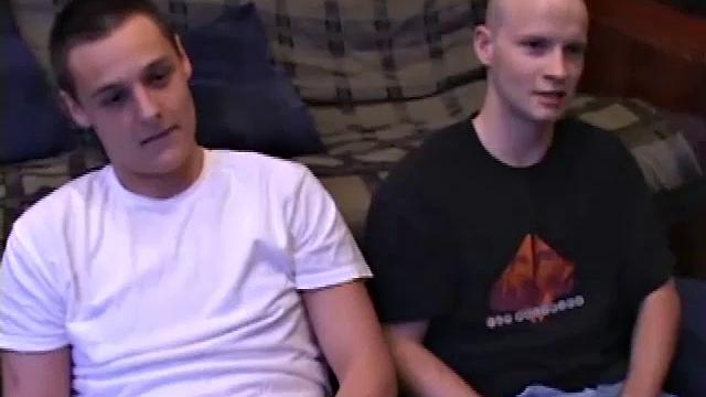 Eager to spend some time together, Lex and Gunner have sent their girls away for the weekend. The guys sit side-by-side commenting on the video they are watching and rubbing their growing cocks. Gunner goes down on his buddy and gives him a blowjob.