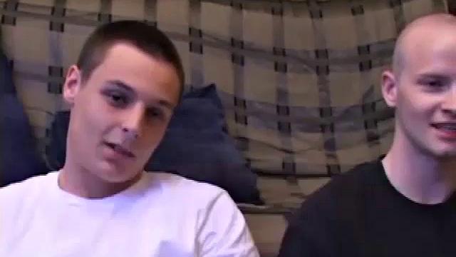 Eager to spend some time together, Lex and Gunner have sent their girls away for the weekend. The guys sit side-by-side commenting on the video they are watching and rubbing their growing cocks. Gunner goes down on his buddy and gives him a blowjob.