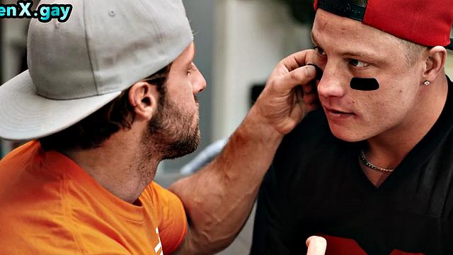 Football jock fucks best friend while watchinggame