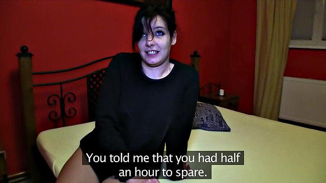 Stranger's Cum Splooshed In Brunette's Mouth Makes Her Ecstatic