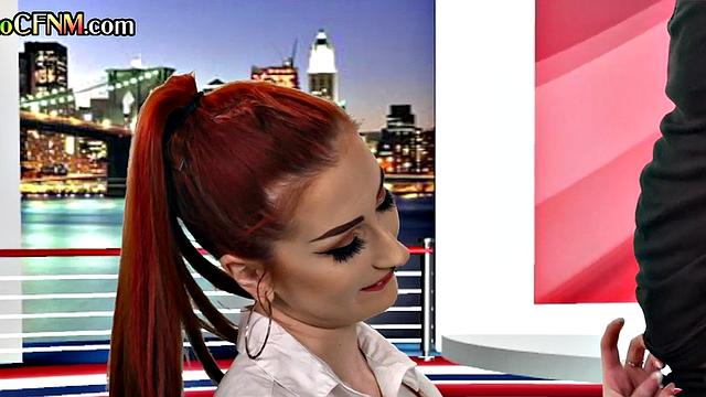 CFNM British amateur gives good BJ on live TV show