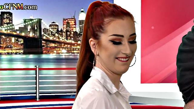 CFNM British amateur gives good BJ on live TV show