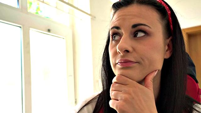 Big-titted hostel babe fucked in her tight pussy by roommate