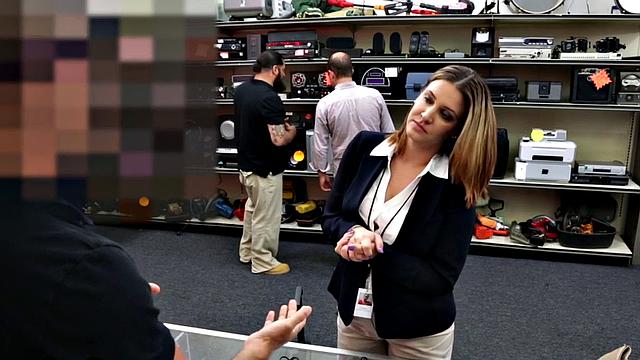 Watch this hot MILF get down and dirty as she sucks and jerks off in the office