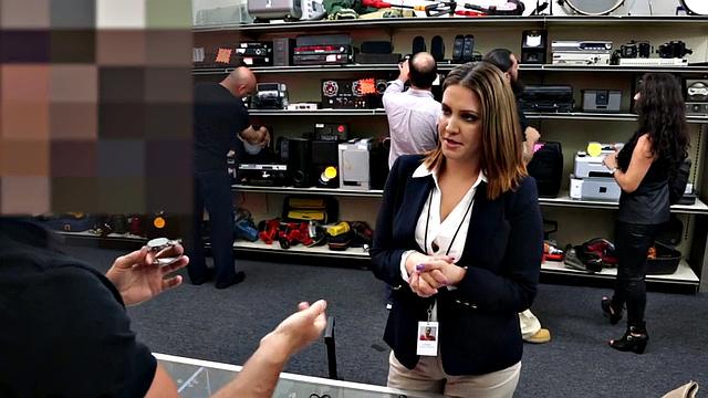 Watch this hot MILF get down and dirty as she sucks and jerks off in the office