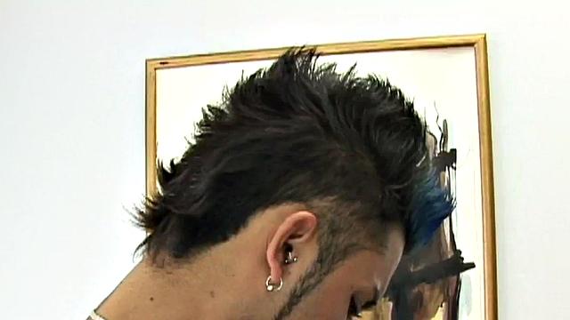 Skinny tattooed Spanish twink drilled till cumshot