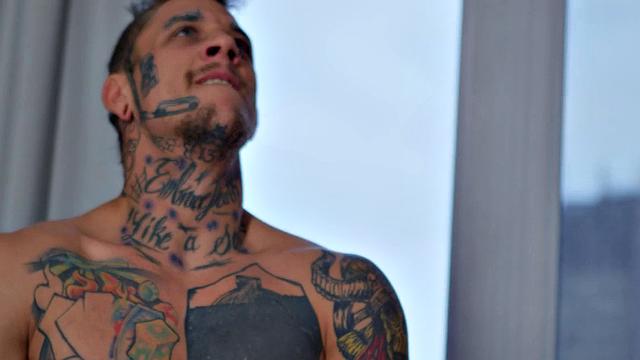 Gay bareback sex by tattooed hunk while BF watches