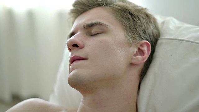 Lean twink fingering and toying tight asshole