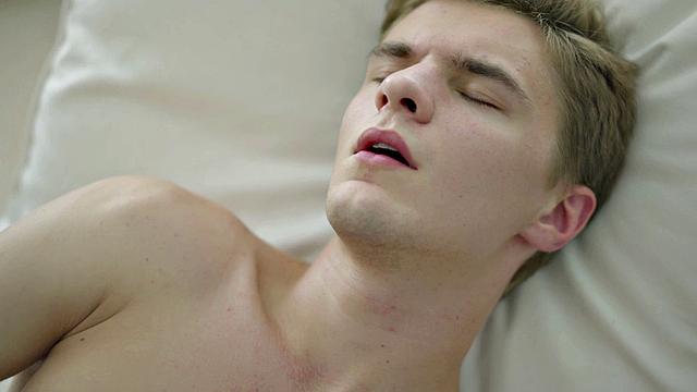 Lean twink fingering and toying tight asshole