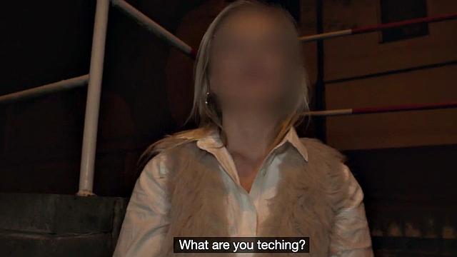 Superb public oiled babe in stockings pounded by fake priest