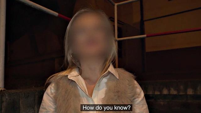 Superb public oiled babe in stockings pounded by fake priest