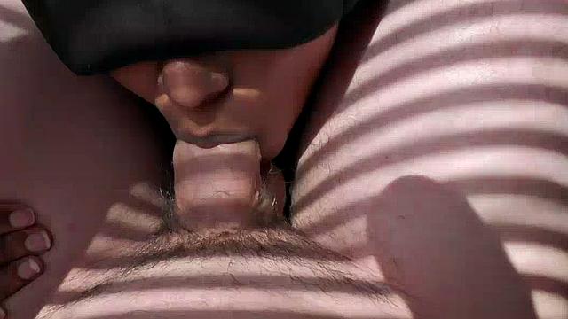 Blindfolded Indian Pornstar's Blowjob