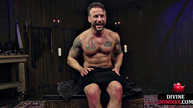 3way CFNM whipping and pegging for sub by busty dominas