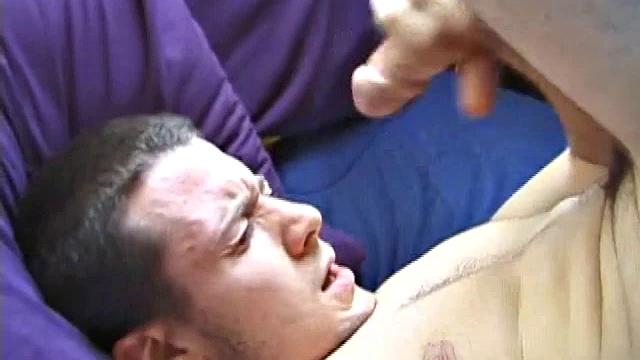 Derek strokes his monster stiff and jerks off until he blasts a warm cum load onto his face.