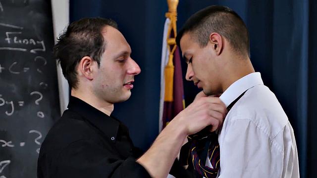 Gay priest bareback bangs student in classroom