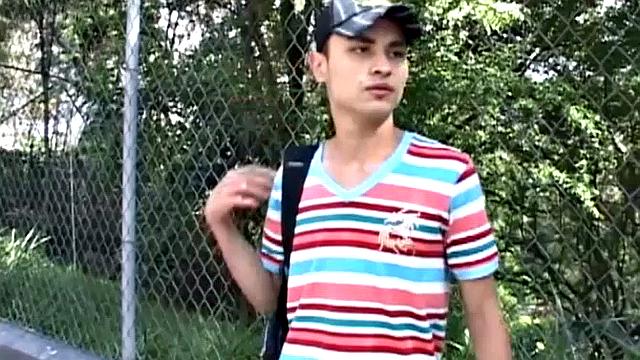 A Chance Meeting on the Street Has Two Horny Latin Twinks Heading for the Bedroom. There, the Young Men Kiss as Their Clothes Hit the Floor.