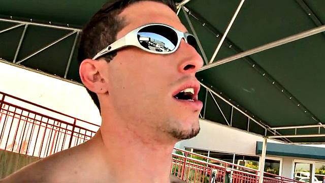 Hot interracial action with a gorgeous tattooed white guy pounding his black bottom out in public