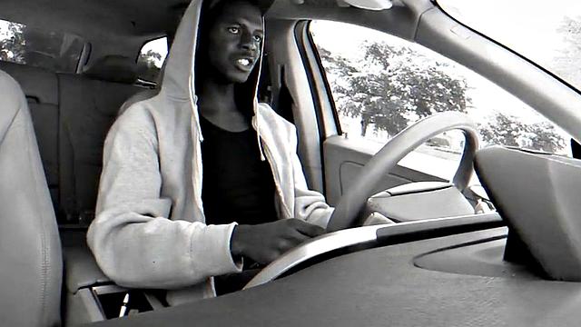 Hot interracial action with a gorgeous tattooed white guy pounding his black bottom out in public