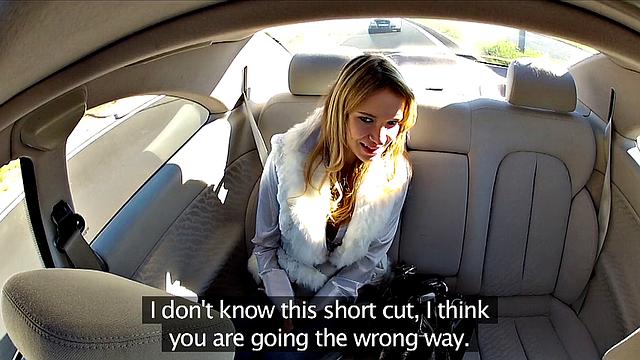 Angelina gets her tight pussy drilled hard and fast in a car