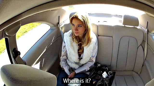 Angelina gets her tight pussy drilled hard and fast in a car