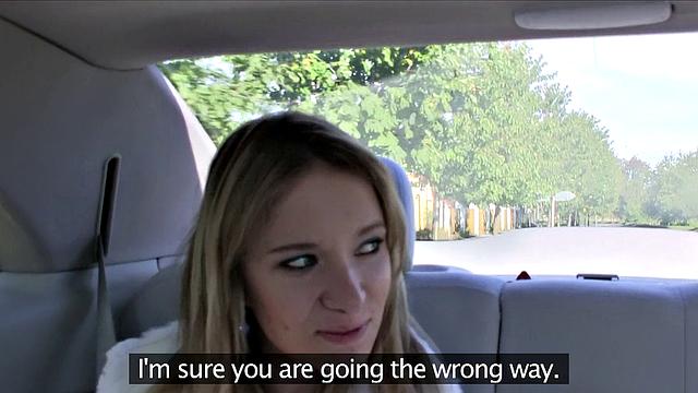 Angelina gets her tight pussy drilled hard and fast in a car