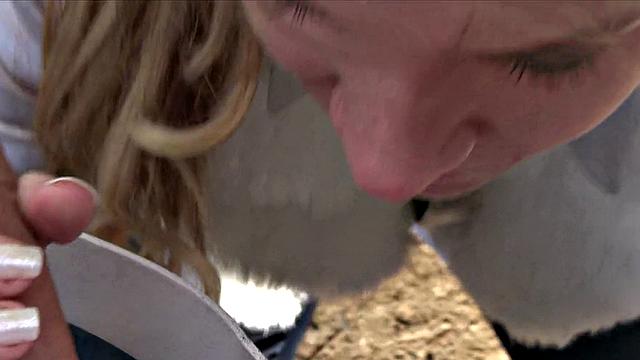 Angelina gets her tight pussy drilled hard and fast in a car