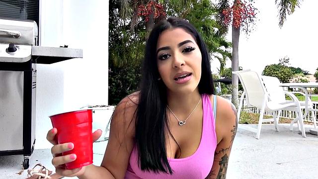 Hairypussy tattoo and piercing babe enjoys sex after casting