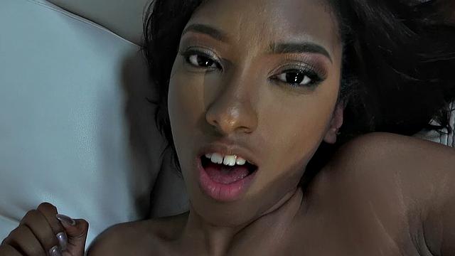 A curvy babe take a deep dicking in her wet pussy on the balcony in POV