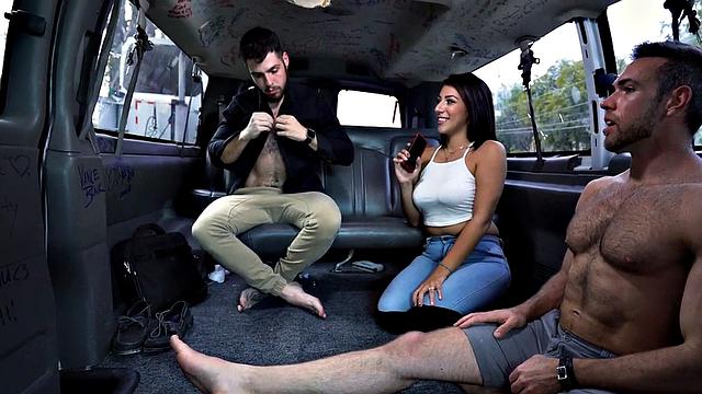 Hairy ass str8 assfingered by jock in outdoor public van