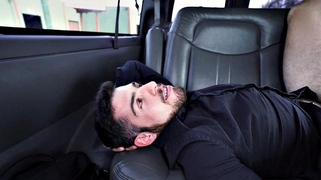 Hairy ass str8 assfingered by jock in outdoor public van